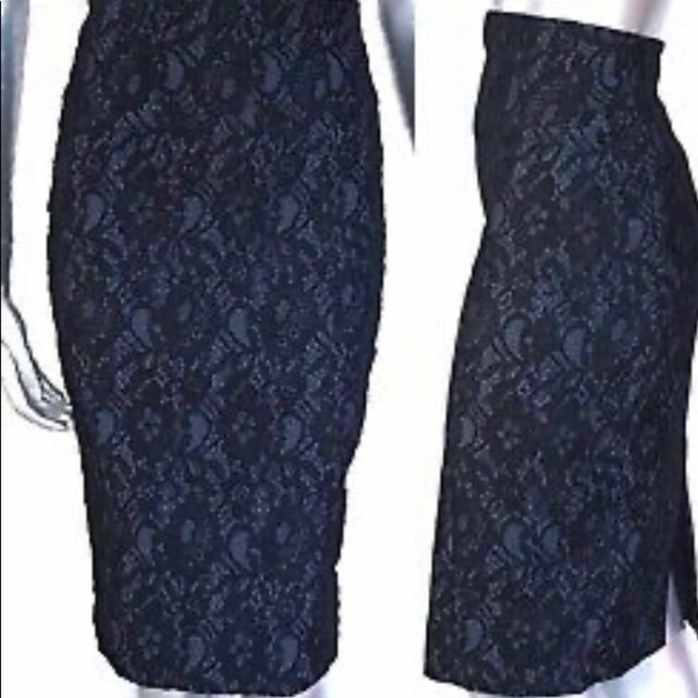 Express blue lace skirt